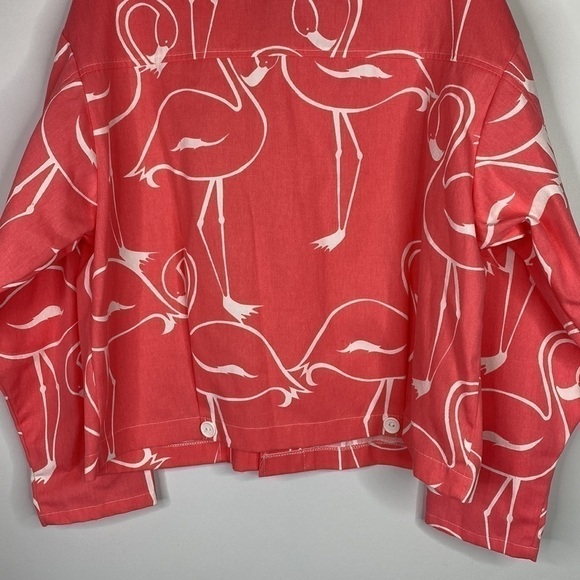 Michigan Rag Company Pink Flamingo Button Up Shirt Size Medium - Picture 6 of 8